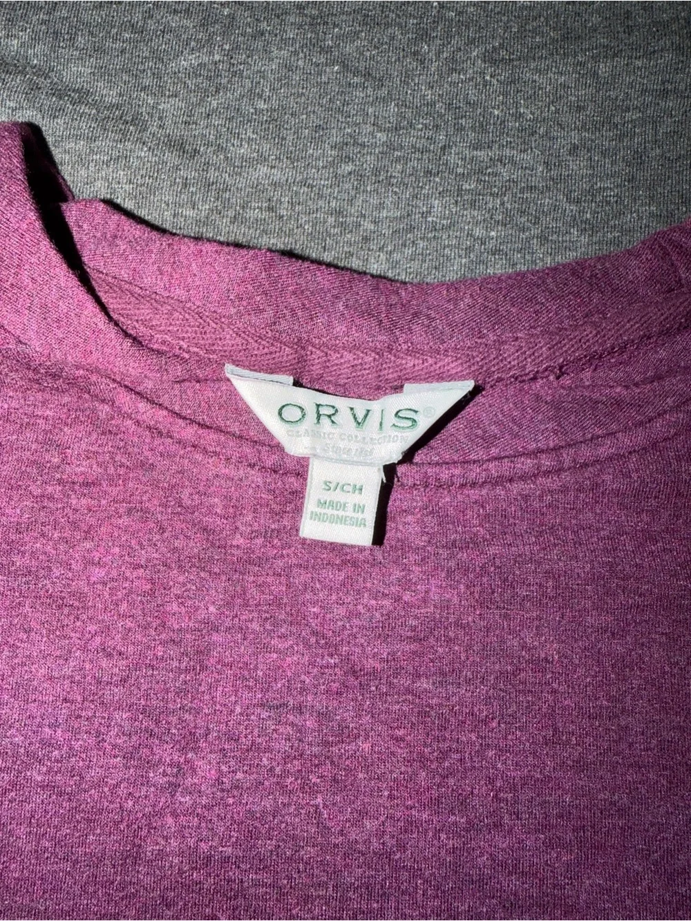 Mens Orvis Crewneck Sweatshirt in Heathered Plum Size Small